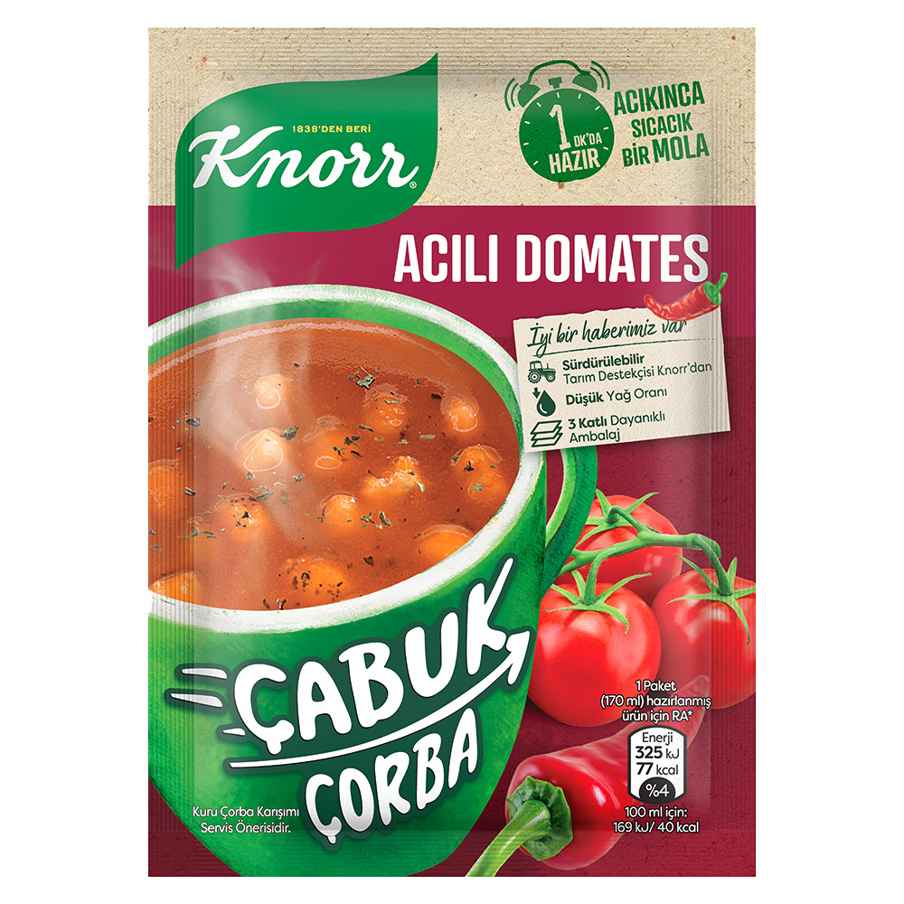 Knorr Çabuk Çorba Acılı Domates 22 Gr.