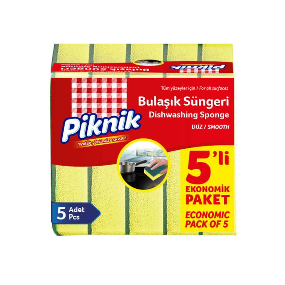 Piknik Bulaşık Süngeri 5'Li Düz