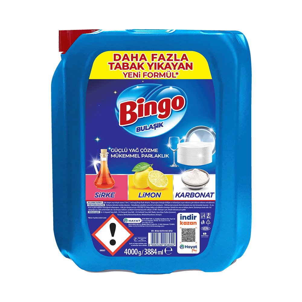 Bingo Bulaşık Deterjanı 4 Kg Limon