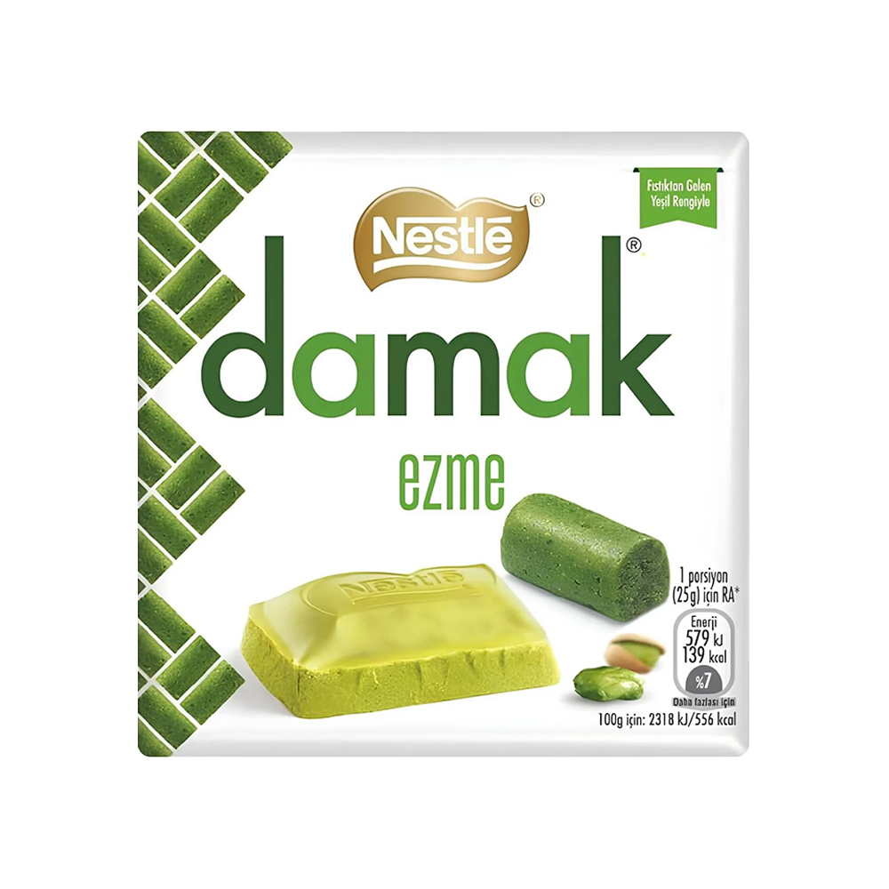 Nestle Damak Ezme Antep Fıstık Parçacıklı Beyaz Çikolata 55Gr