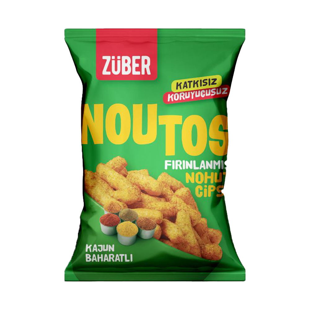Züber Noutos Kajun Baharatlı Nohut Cips 55Gr