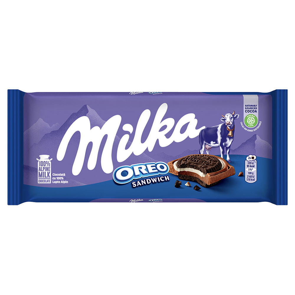 Milka Çikolata 92Gr Oreo Sandwıch Kakaolu Bisküvi