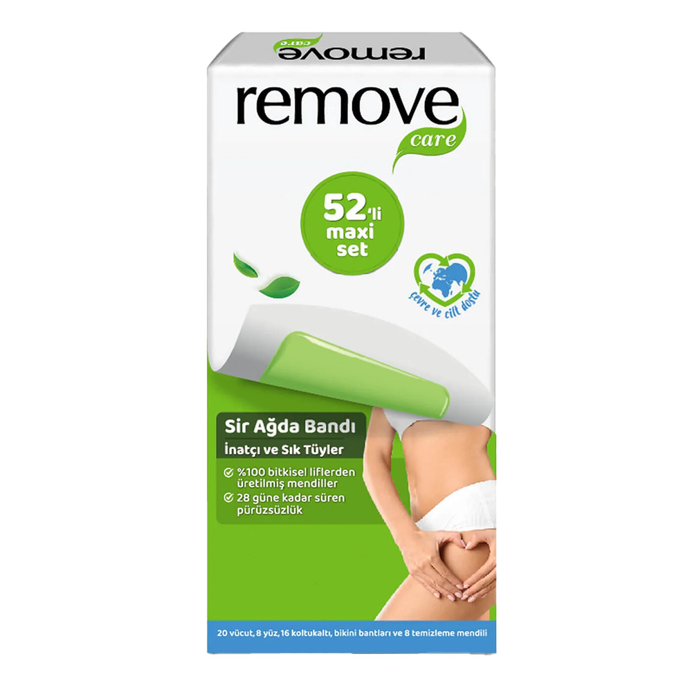 Remove Care İnatçı Ve Sık Tüyler Sir Ağda Bantları 52 Li Maxi Set