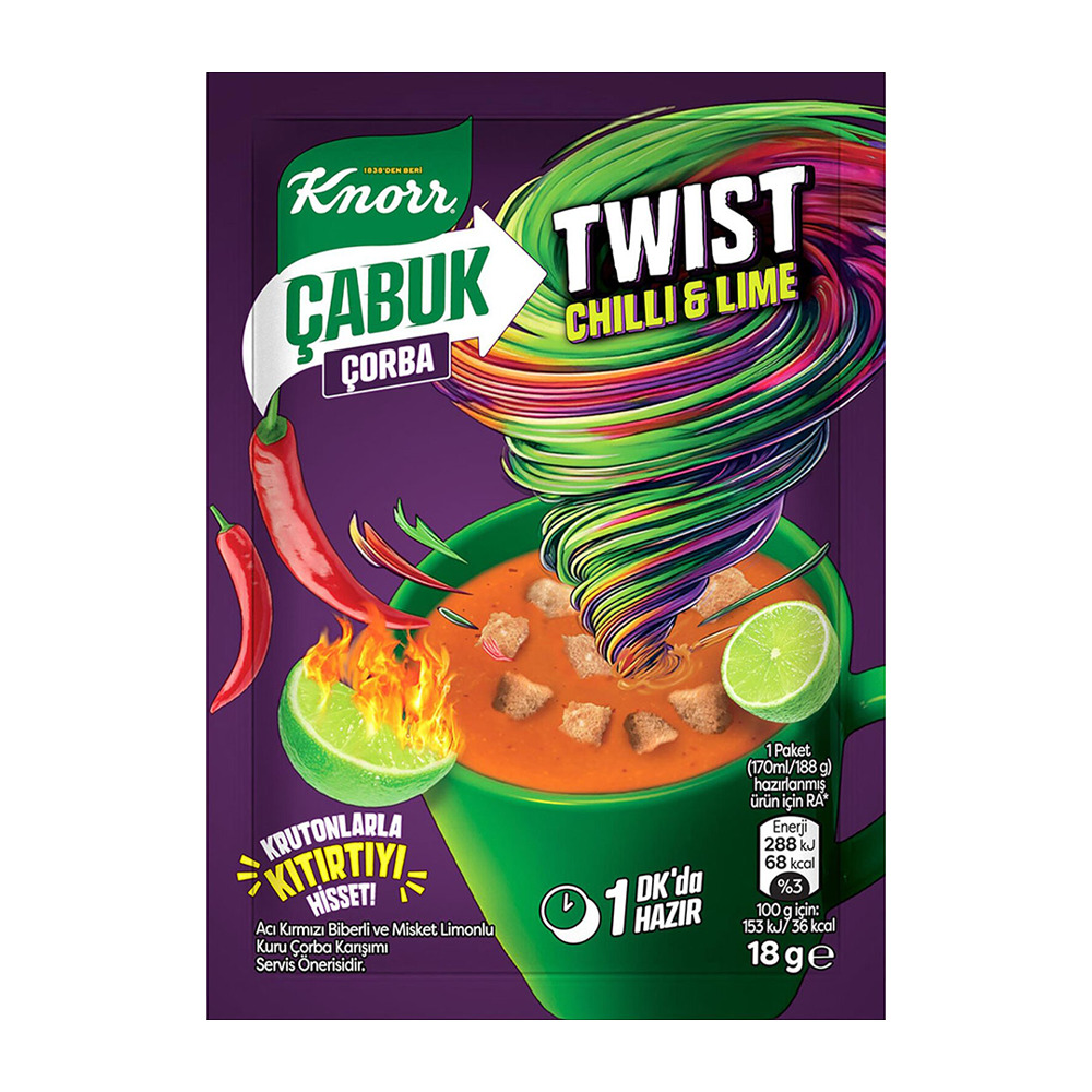 Knorr Çabuk Çorba18Gr Twıst Chıllı&Lıme