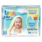 Uni Baby Aktif Sensitive Islak Mendil 3x52 Li