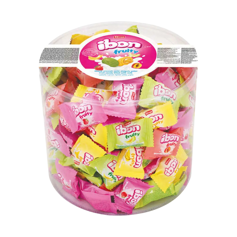 Elvan İbon Fruity Süt Kremalı Meyve Aromalı Dolgulu Sert Şeker 800 Gr