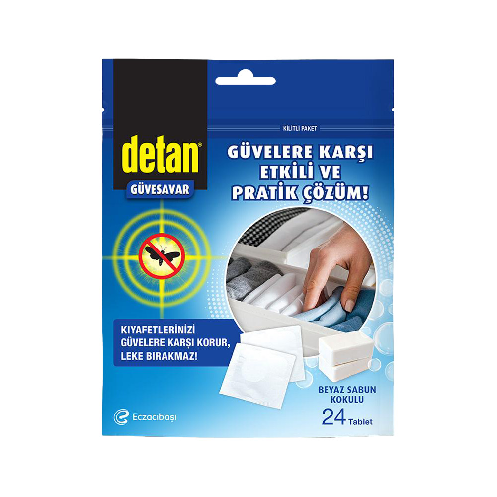 Detan Güvesavar Sachet 24 Lü Beyaz Sabun Kokulu