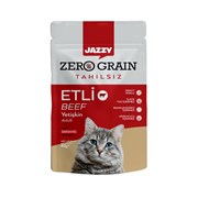 Jazzy Yaş Kedi Maması Tahılsız Yetişkin Dana Etli 80Gr**