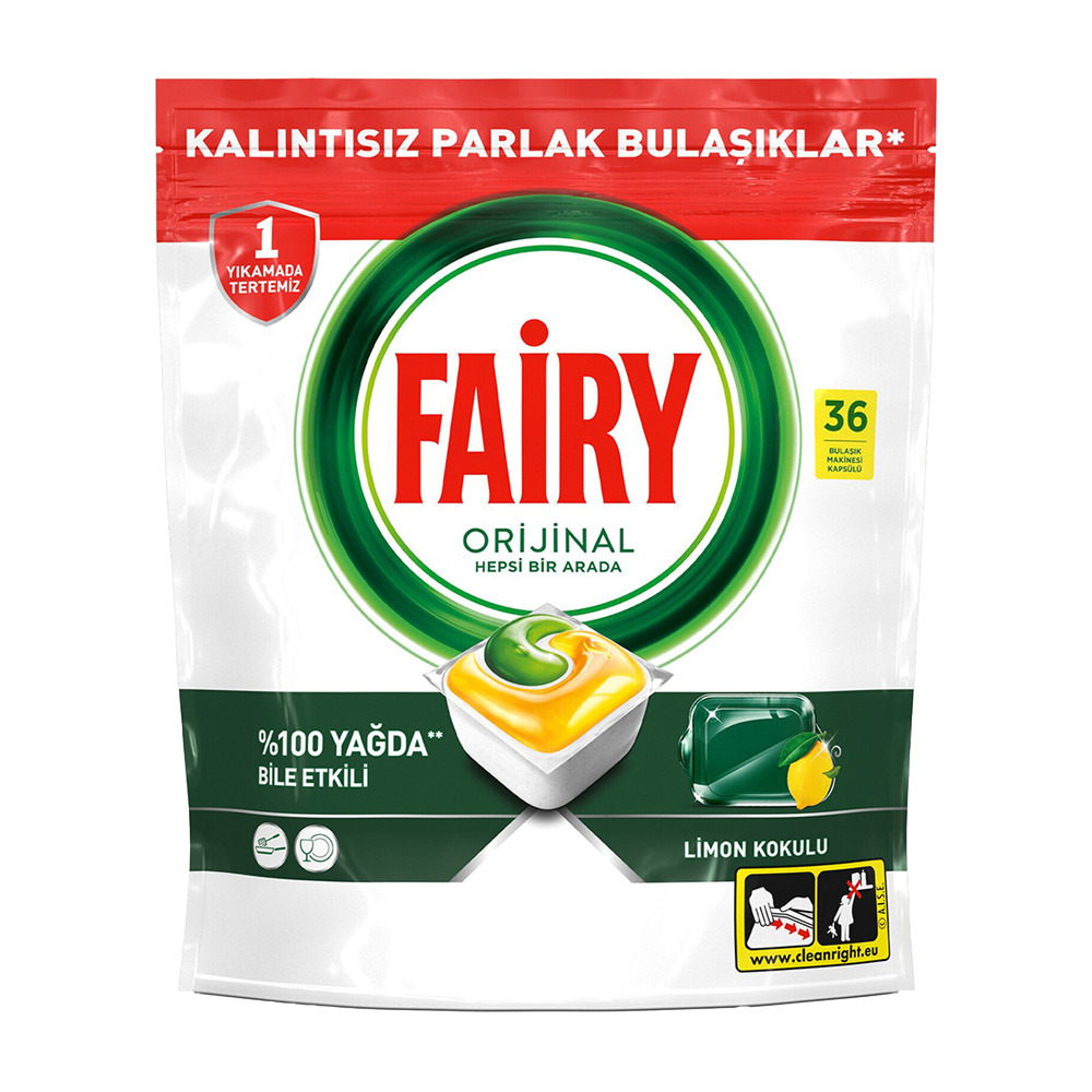 Fairy Hepsi Bir Arada Limonlu Bulaşık Makine Kapsülü 36’lı 