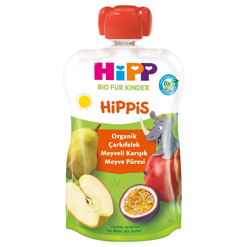 Hipp Organik Çarkıfelek Meyveli Karışık Meyve Püresi 100 Gr**