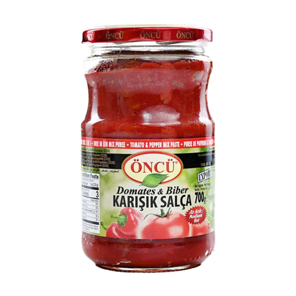 Öncü Karışık Domates Biber Salçası Cam 700 Gr
