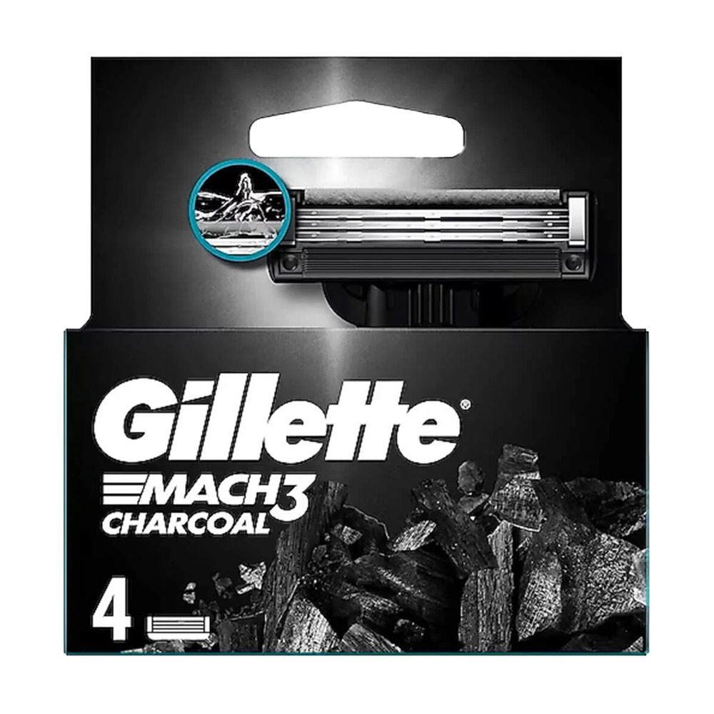 Gillette Mach3 Charcoal Yedek Tıraş Bıçağı 4`lü
