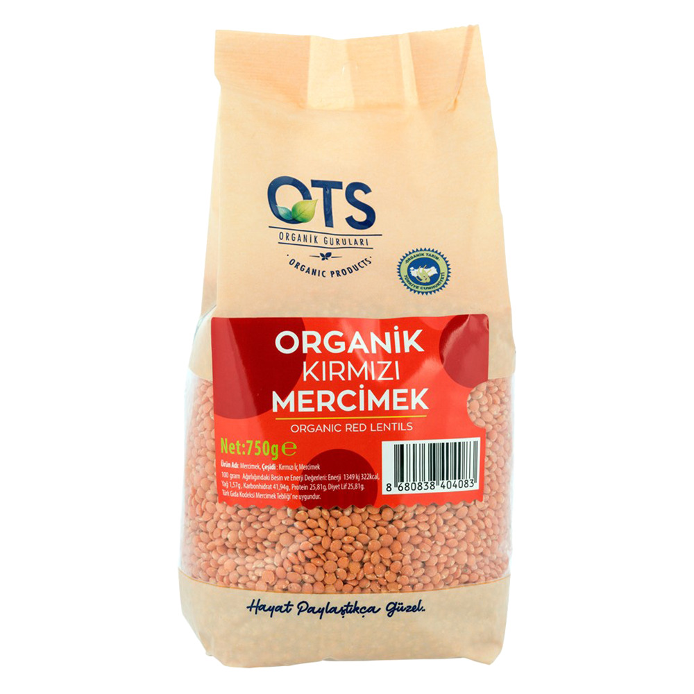 Ots Organik Kırmızı Mercimek 750Gr