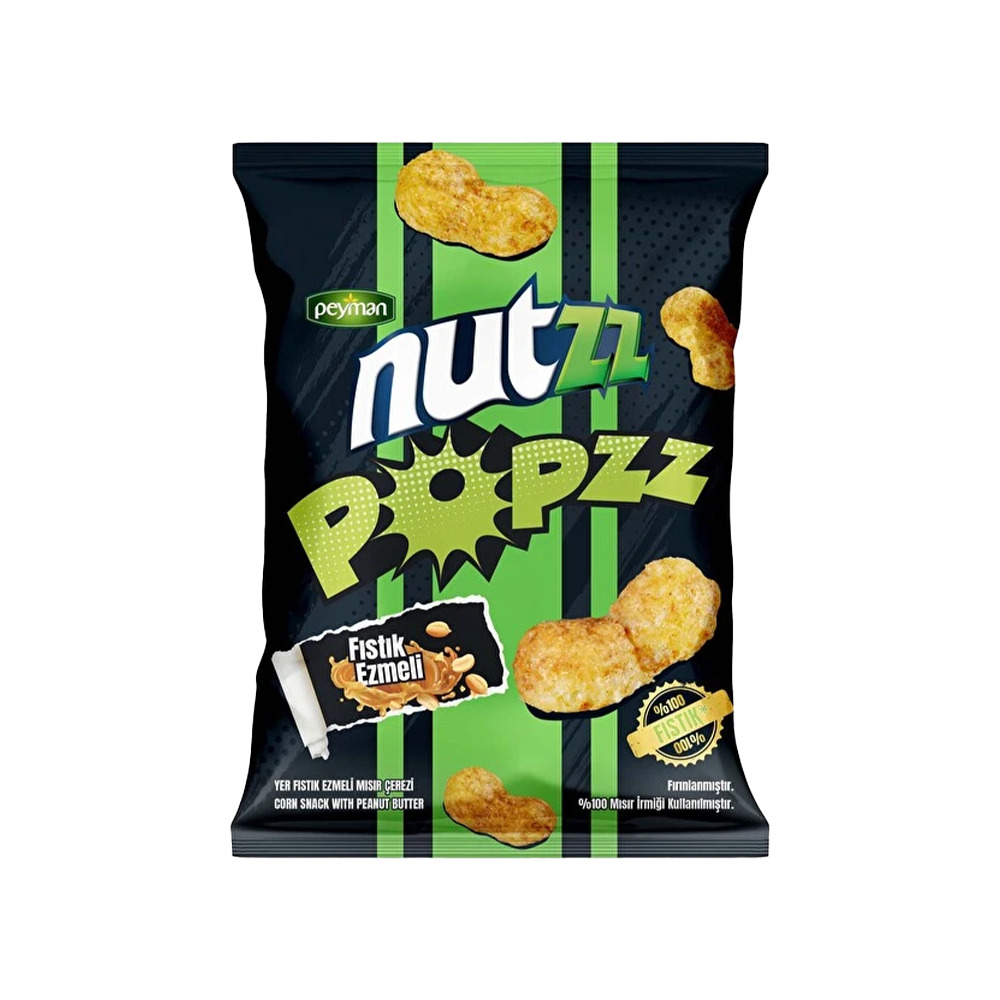 Nutzz Popzz 90 Gr Fıstık Ezmeli Mısır Çerezi