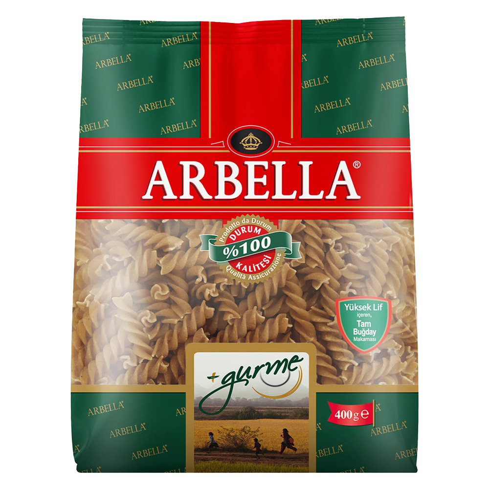 Arbella Gurme Tam Buğday Burgu Makarna 400 Gr