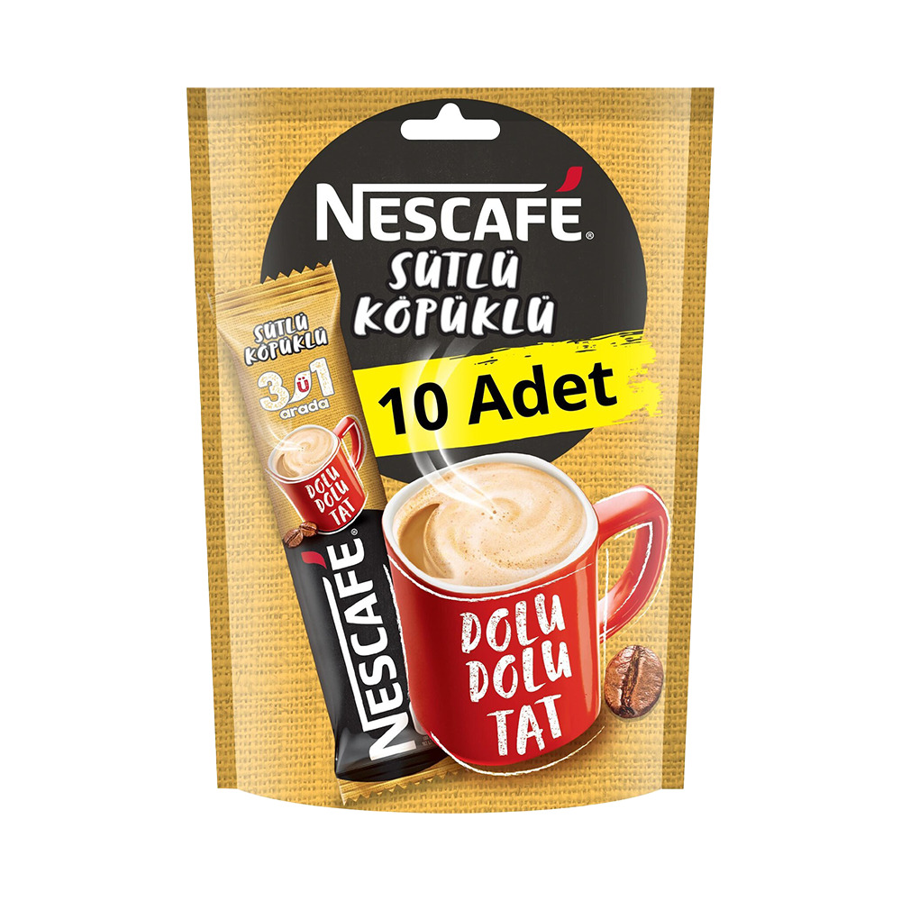 Nescafe Sütlü Köpüklü 3’ü 1 Arada 10’lu Paket