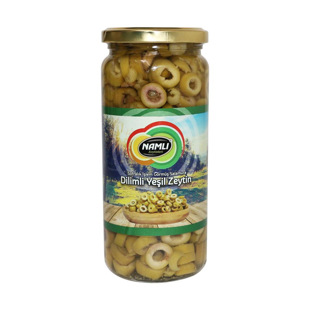 Namlı Dilimli Yeşil Zeytin 500Gr