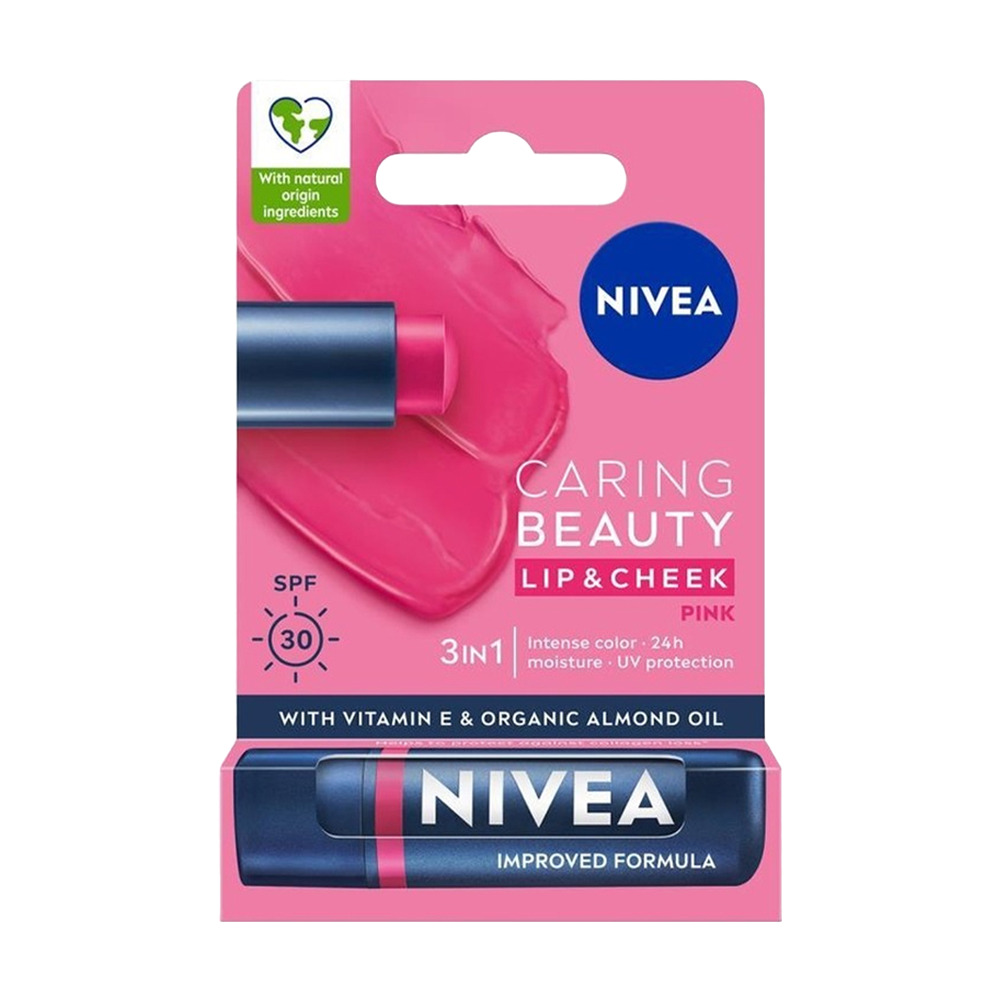 NIVEA CARING BEAUTY LIP CHEEK YANAK DUDAK RENK. PINK 4.8GR (24)