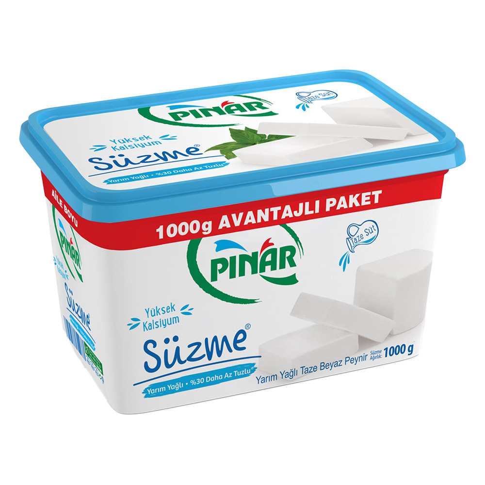 Pınar Süzme Peynir 1000 Gr Yarım Yağlı