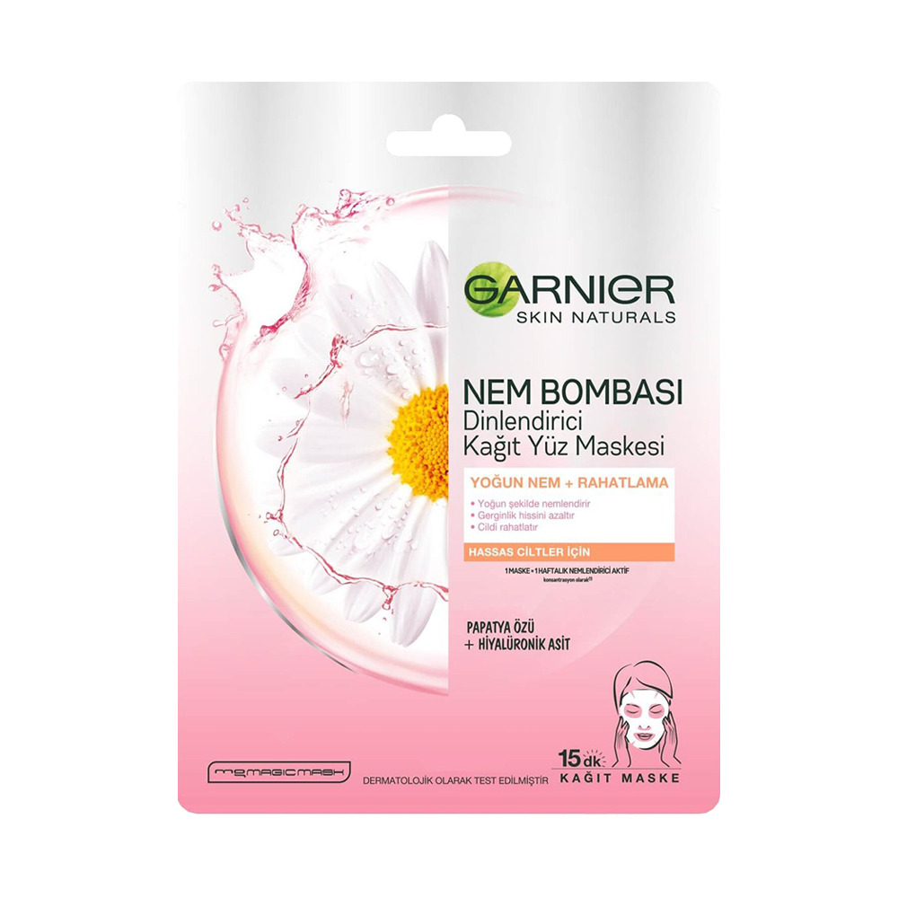 Garnier Nem Bombası Dinlendirici Kağıt Yüz Maskesi 32 Gr 