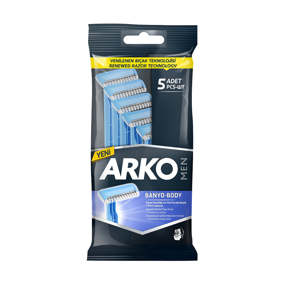Arko Men Traş Bıçağı 5'li Poşet Banyo