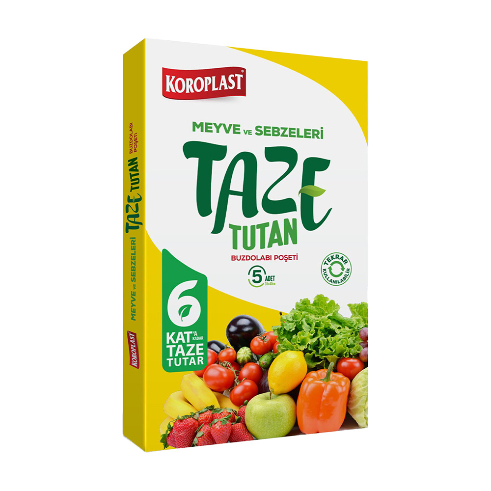 Koroplast 6 Kat Taze Tutan Buzdolabı Poşeti 5’li