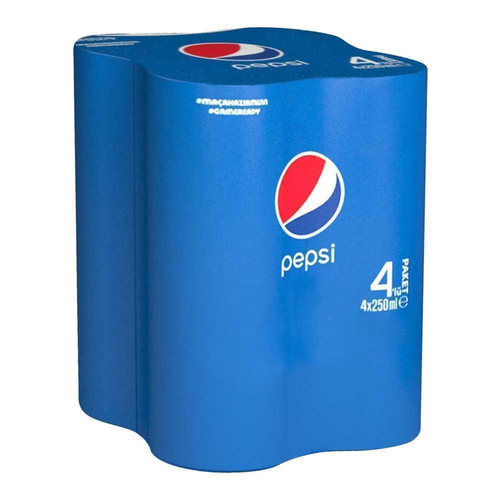 Pepsi 250 Ml 4’lü Kutu.