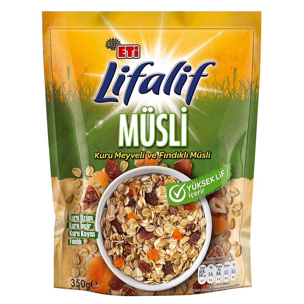 Eti Lifalif Müsli Kuru Meyveli ve Fındıklı 350 Gr 