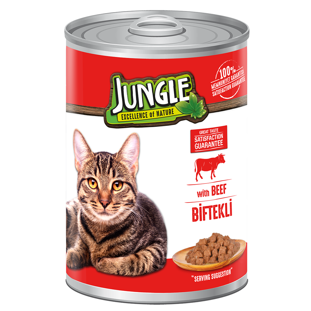 Jungle Konserve Kedi Maması Biftekli 415 gr