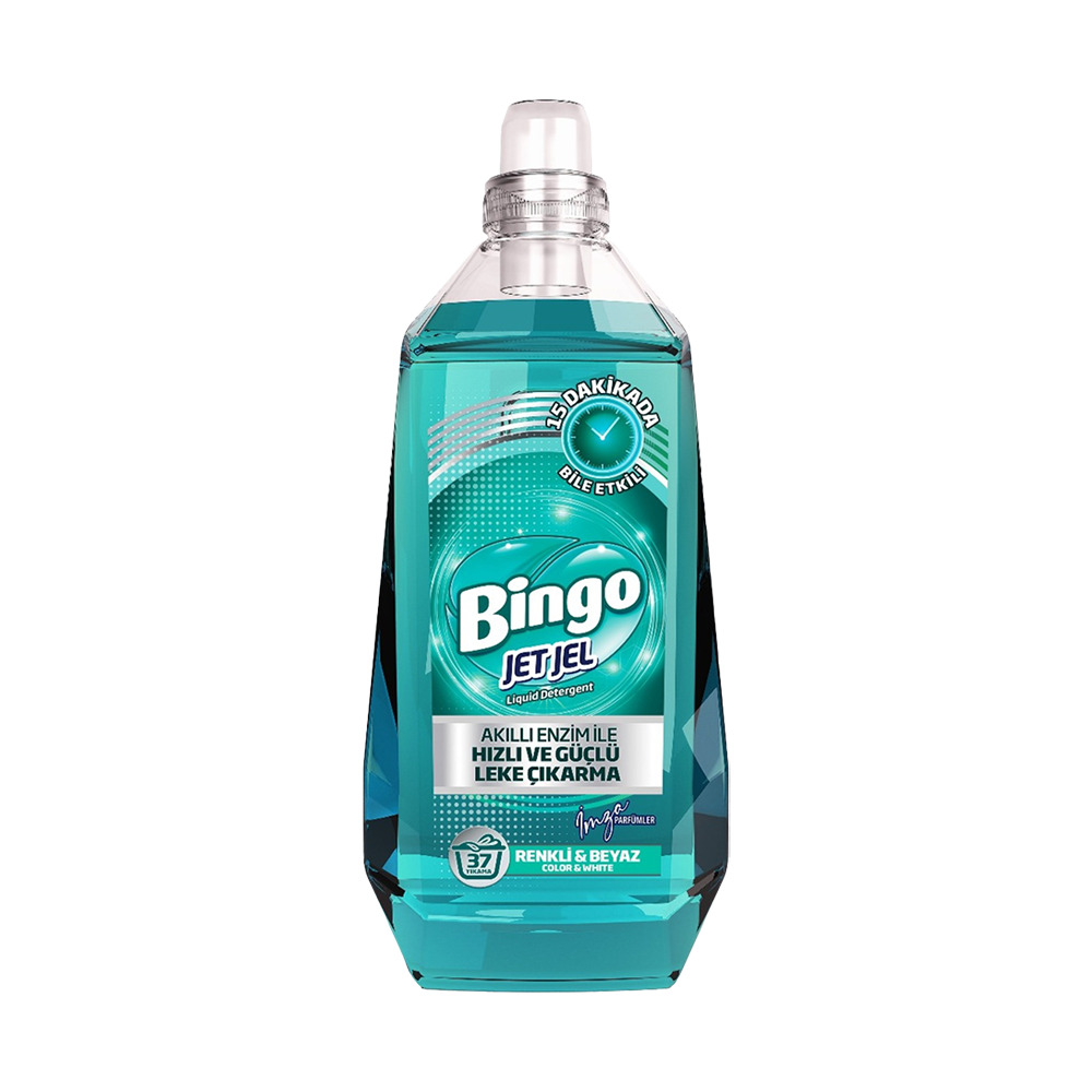 Bingo Jet Jel Sıvı Deterjan Renkli Beyaz 1480Ml