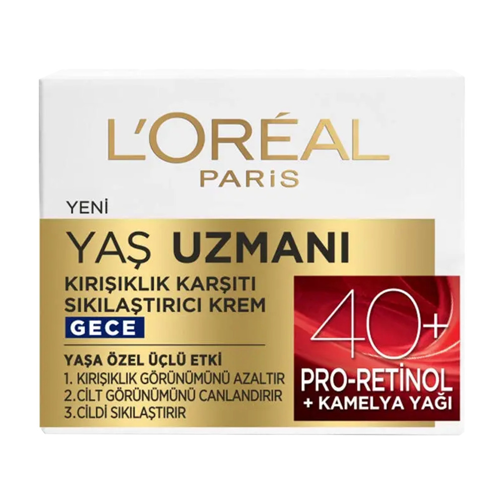 Loreal Kırışıklık Karşıtı Sıkılaştırıcı Krem Gece 40+ 50Ml