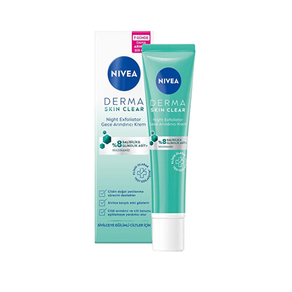 Nivea Derma Skin Clear Night Exfoliator Gece Arındırıcı Krem 40 Ml 