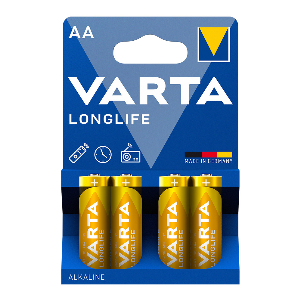 Varta Longlife AA Alkaline Kalın Kalem Pil 4'Lü
