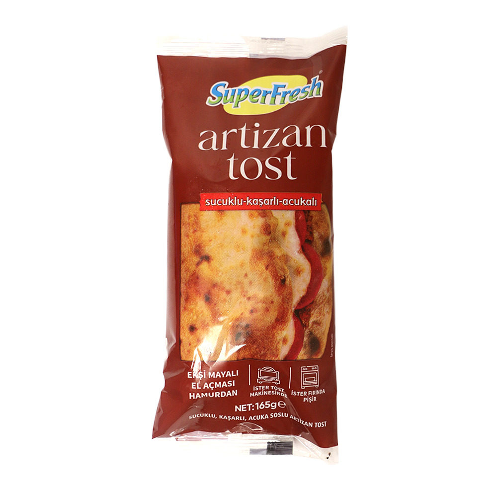 Super Fresh Sucuklu-Kaşarlı-Acukalı Artizan Tost 165Gr