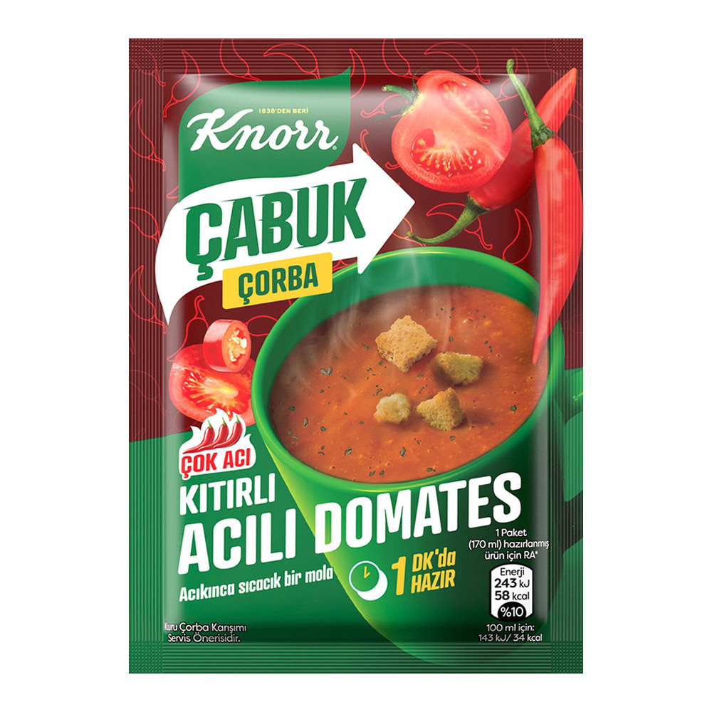 Knorr Çabuk Çorba Acılı Domates 22 Gr.