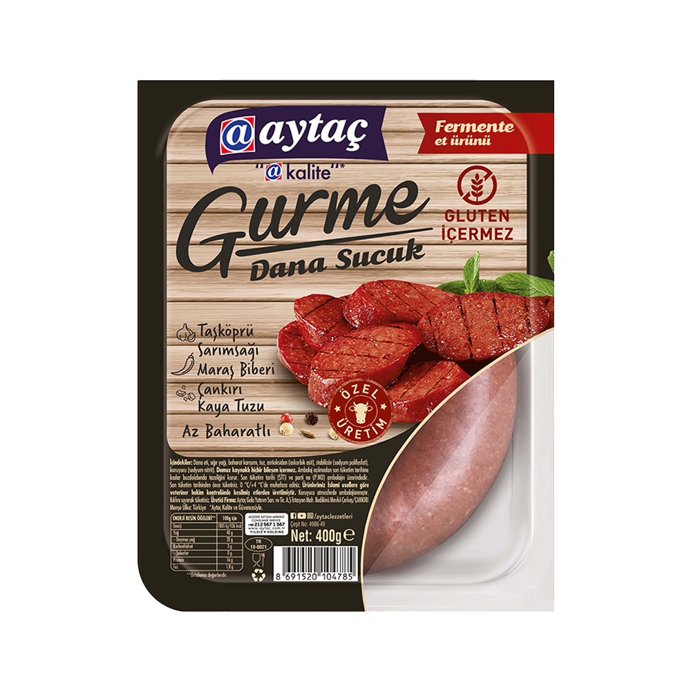 Aytaç Gurme Dana Sucuk Glutensiz 400 Gr