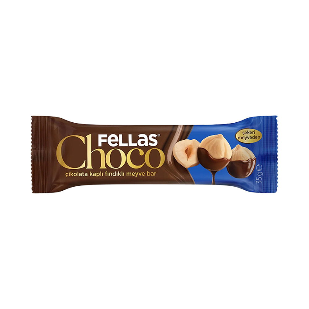Fellas Choco Çikolata Kaplı Fındıklı Meyve Bar Glutensiz 35 Gr
