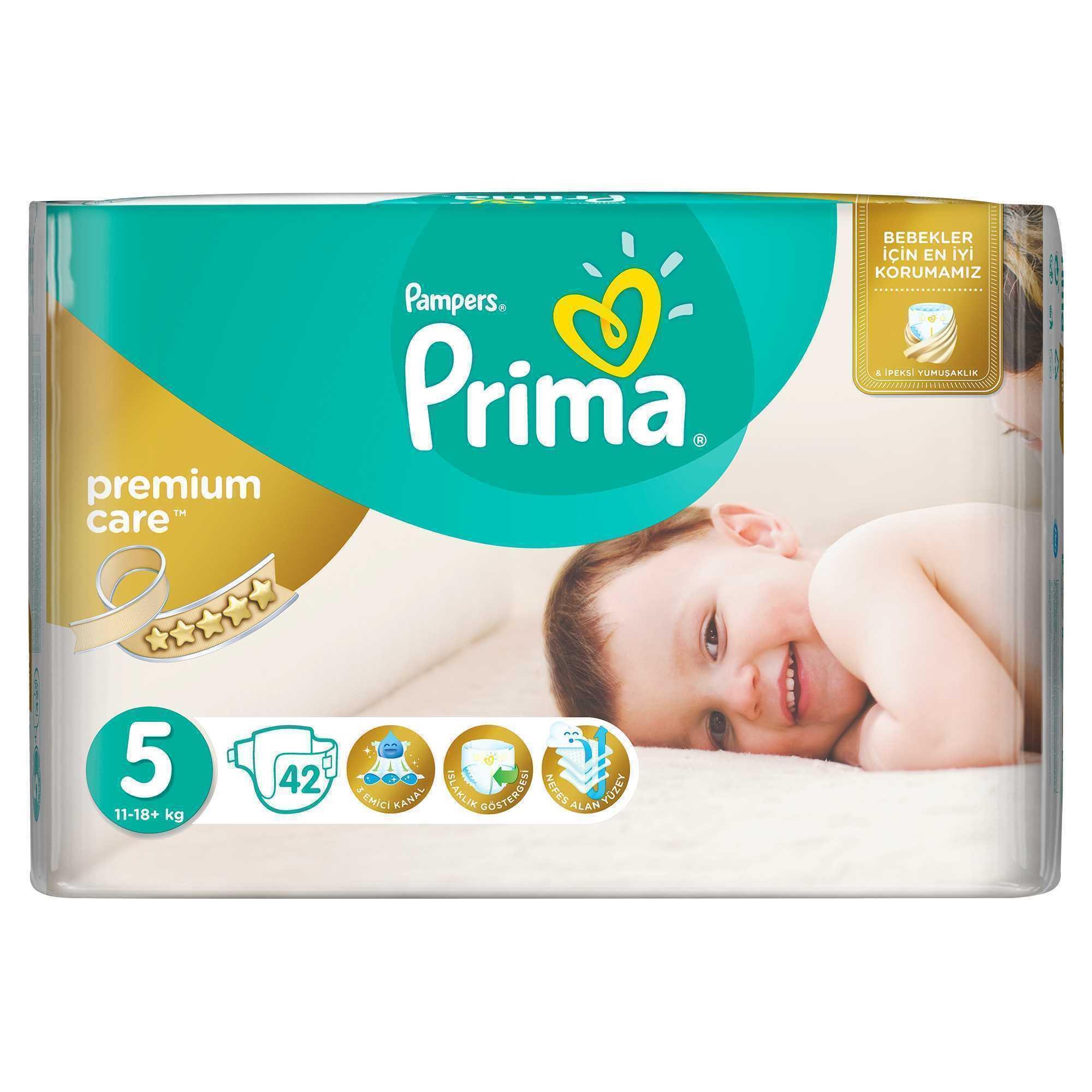Prima Premium Care Ekonomik Junior Jumbo Bebek Bezi No:5 42’li 11-18 Kg 